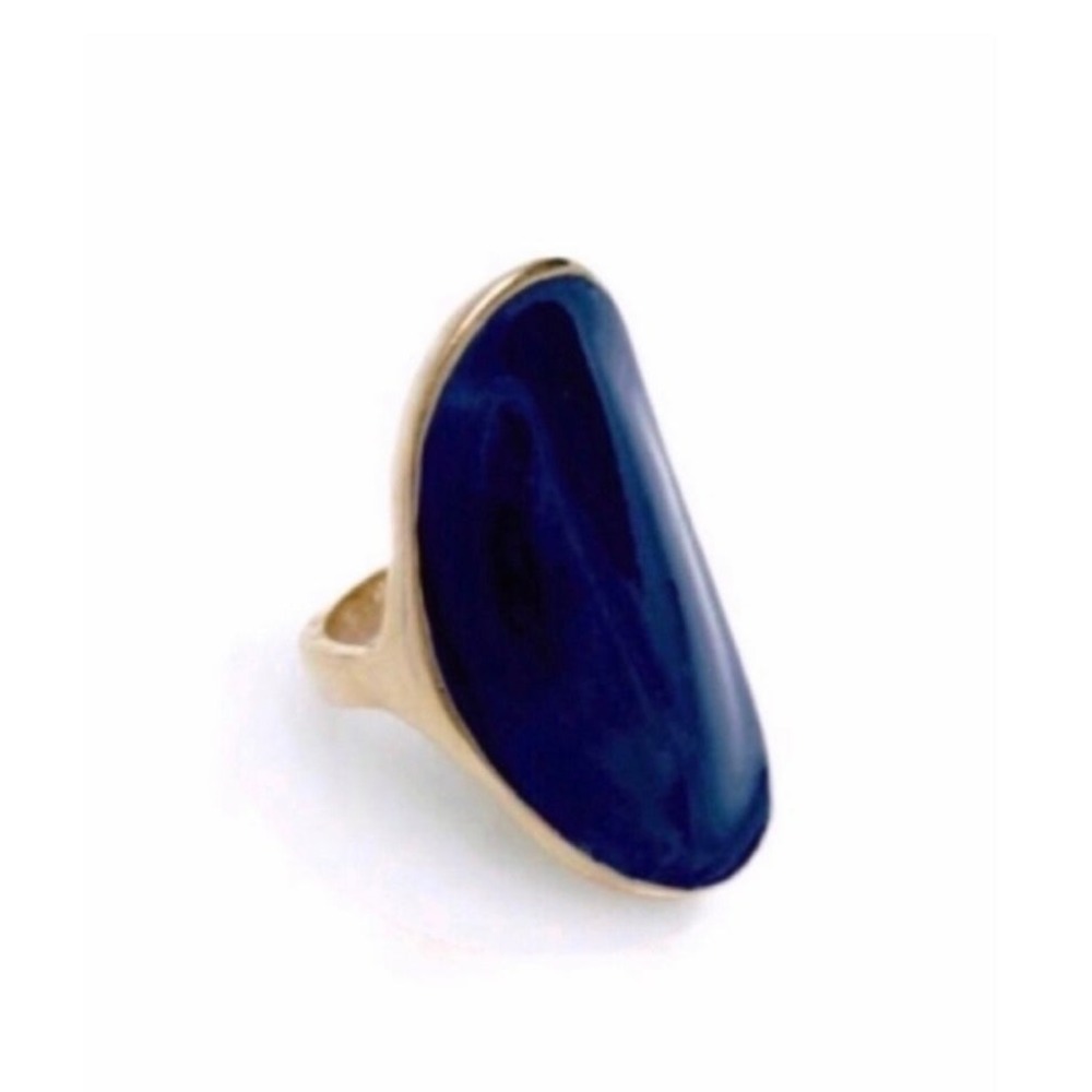 Jessica Elliott | Enameled Oval Finger Candy Ring - Blue Size 8 $45‎
